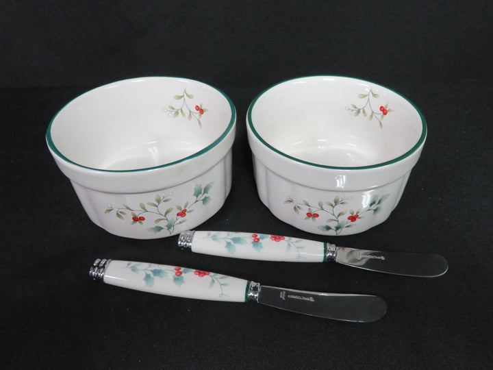 Pfaltzgraff Ramekins and Knives