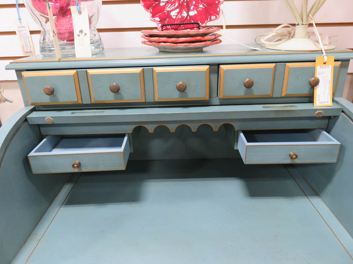 Jasper Cabinet Teal Roll-Top Desk