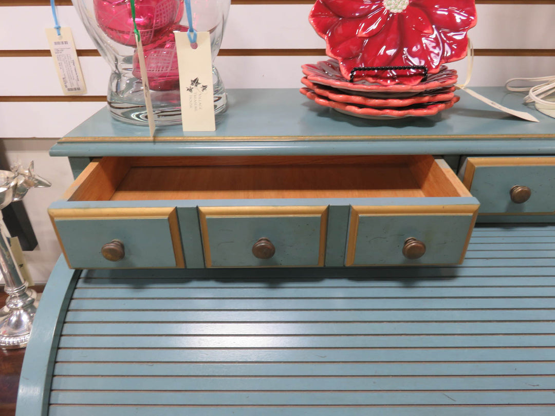 Jasper Cabinet Teal Roll-Top Desk