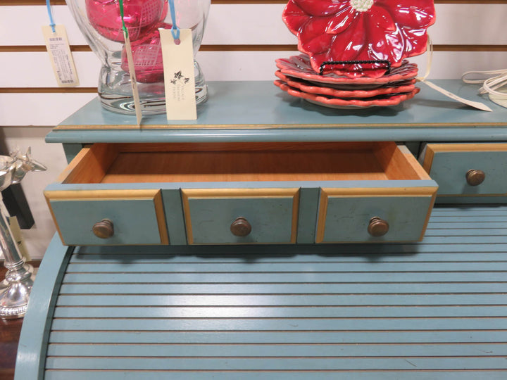 Jasper Cabinet Teal Roll-Top Desk
