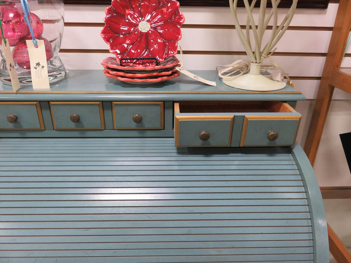 Jasper Cabinet Teal Roll-Top Desk