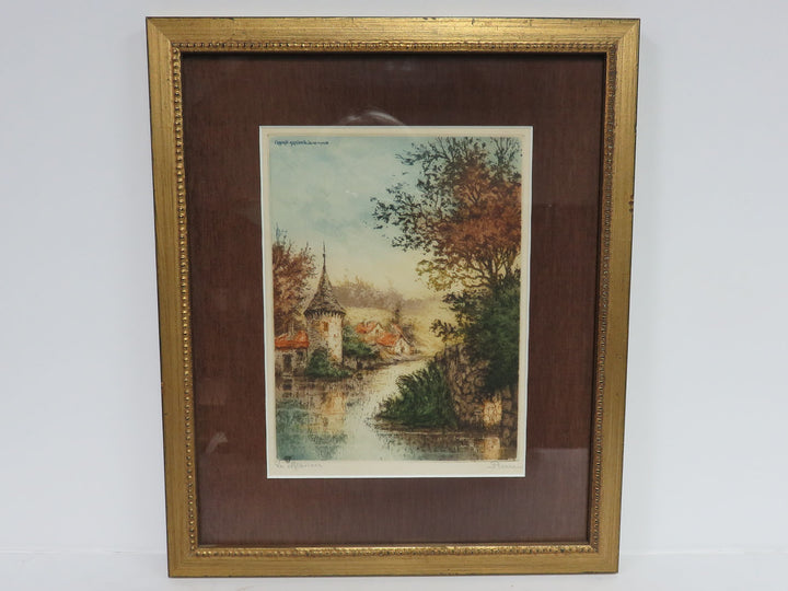 "Le Manoir" Signed Etching