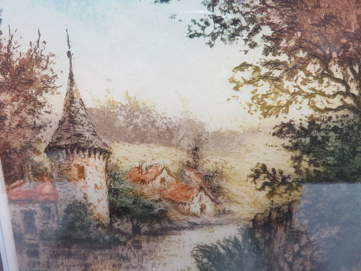 "Le Manoir" Signed Etching