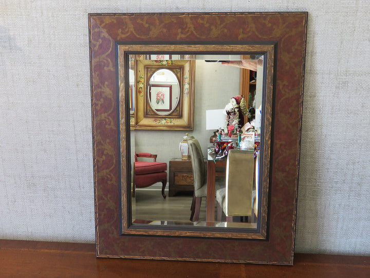 Distressed Framed Beveled Mirror