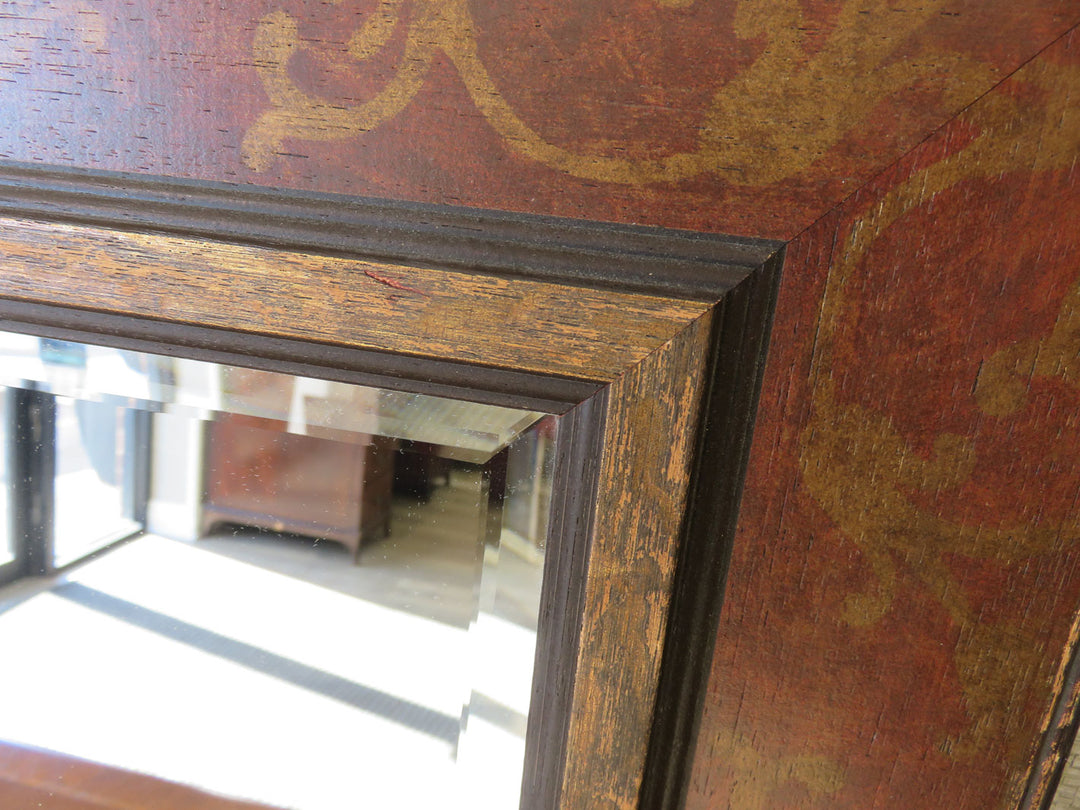 Distressed Framed Beveled Mirror