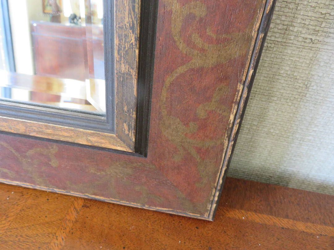 Distressed Framed Beveled Mirror
