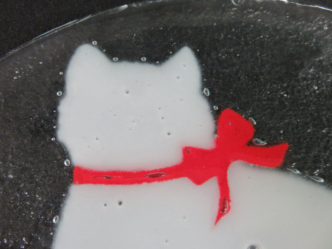 Peggy Karr White Cat Plate