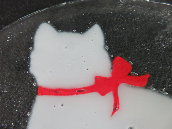 Peggy Karr White Cat Plate