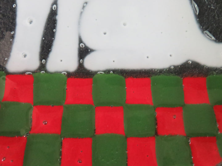 Peggy Karr White Cat Plate