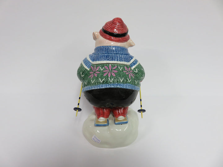 Fitz & Floyd Skiing Pig Jar