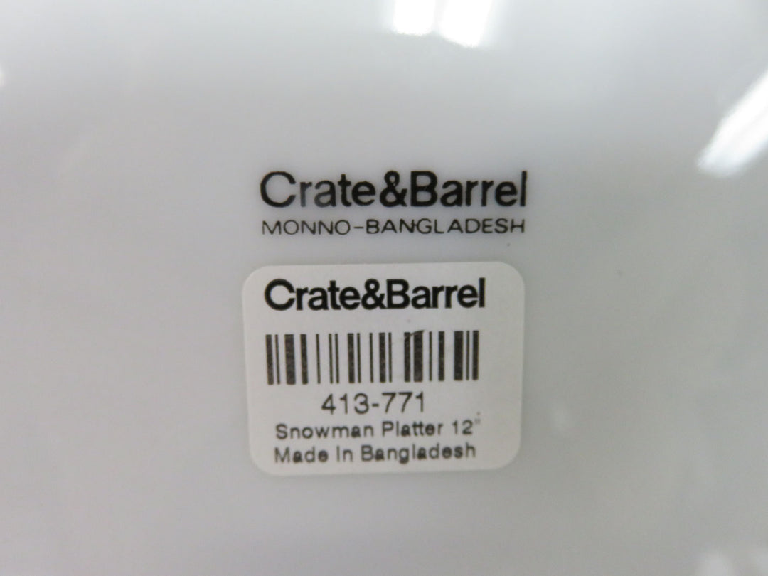 Crate & Barrel Snowman Platter