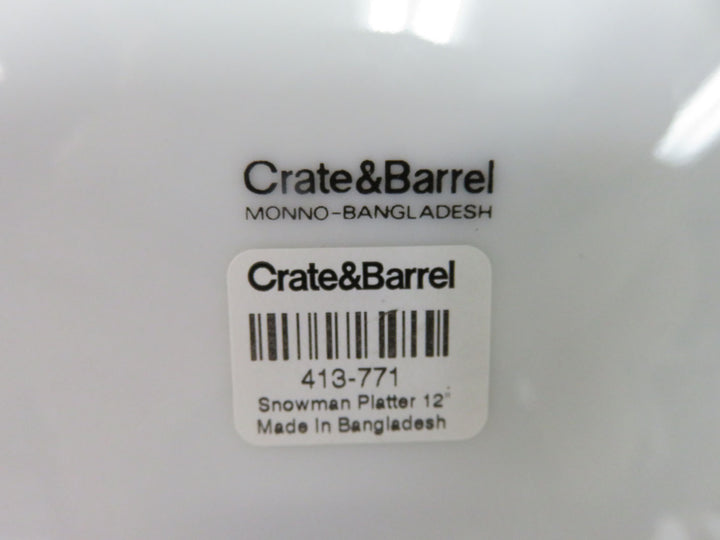 Crate & Barrel Snowman Platter