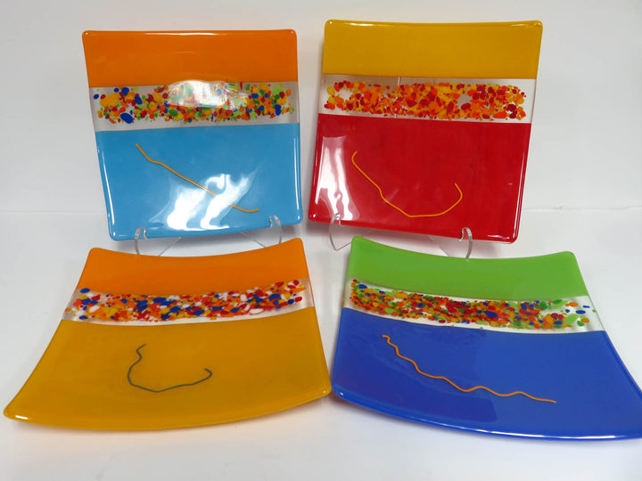 Larry Pile Art Glass Plates