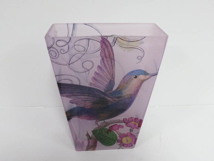 Rectangular Painted Glass Vase