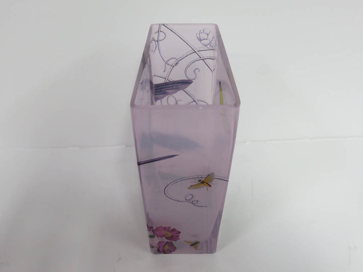 Rectangular Painted Glass Vase