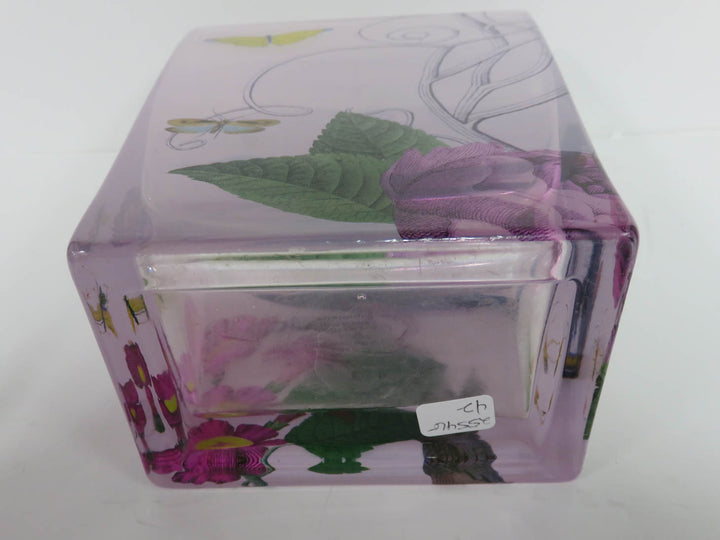 Rectangular Painted Glass Vase