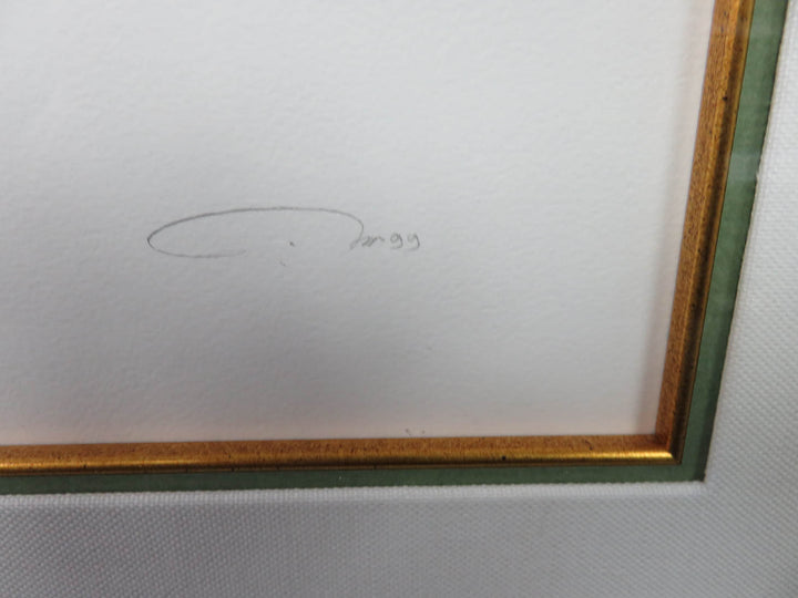 Signed Bird Print in Gold Frame