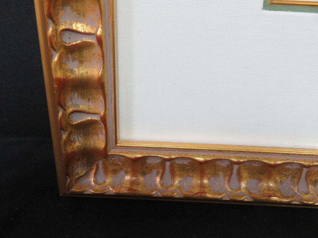 Signed Bird Print in Gold Frame
