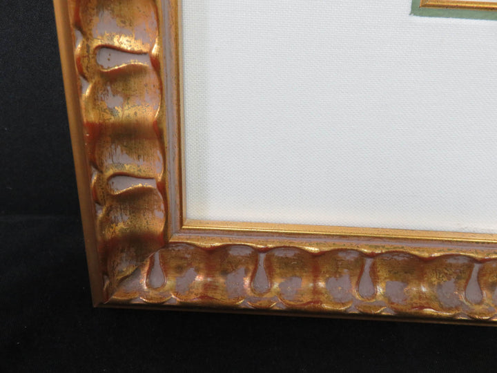 Signed Bird Print in Gold Frame