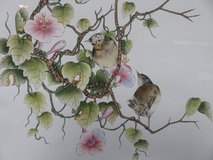Signed Bird Print in Gold Frame
