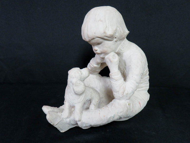 Dee Crowley Boy and Dog Sculpture