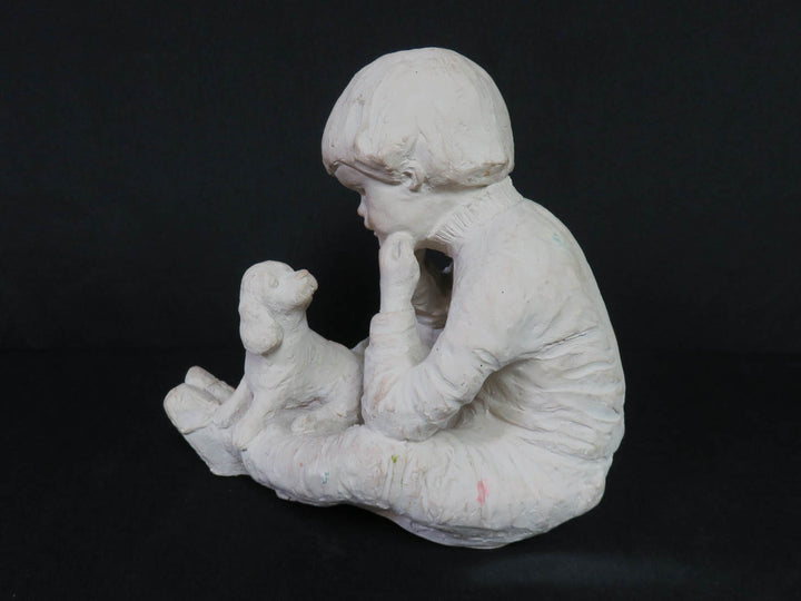 Dee Crowley Boy and Dog Sculpture