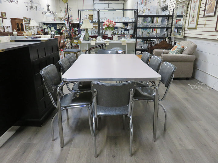 Retro Diner Table & Eight Chairs