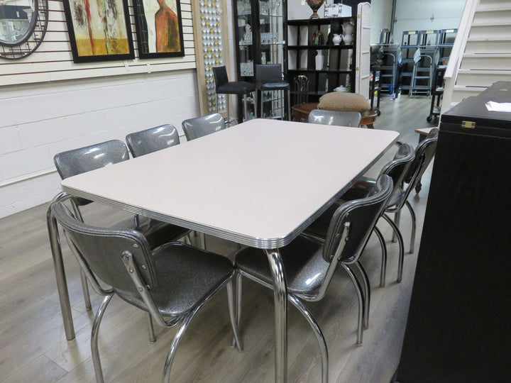 Retro Diner Table & Eight Chairs