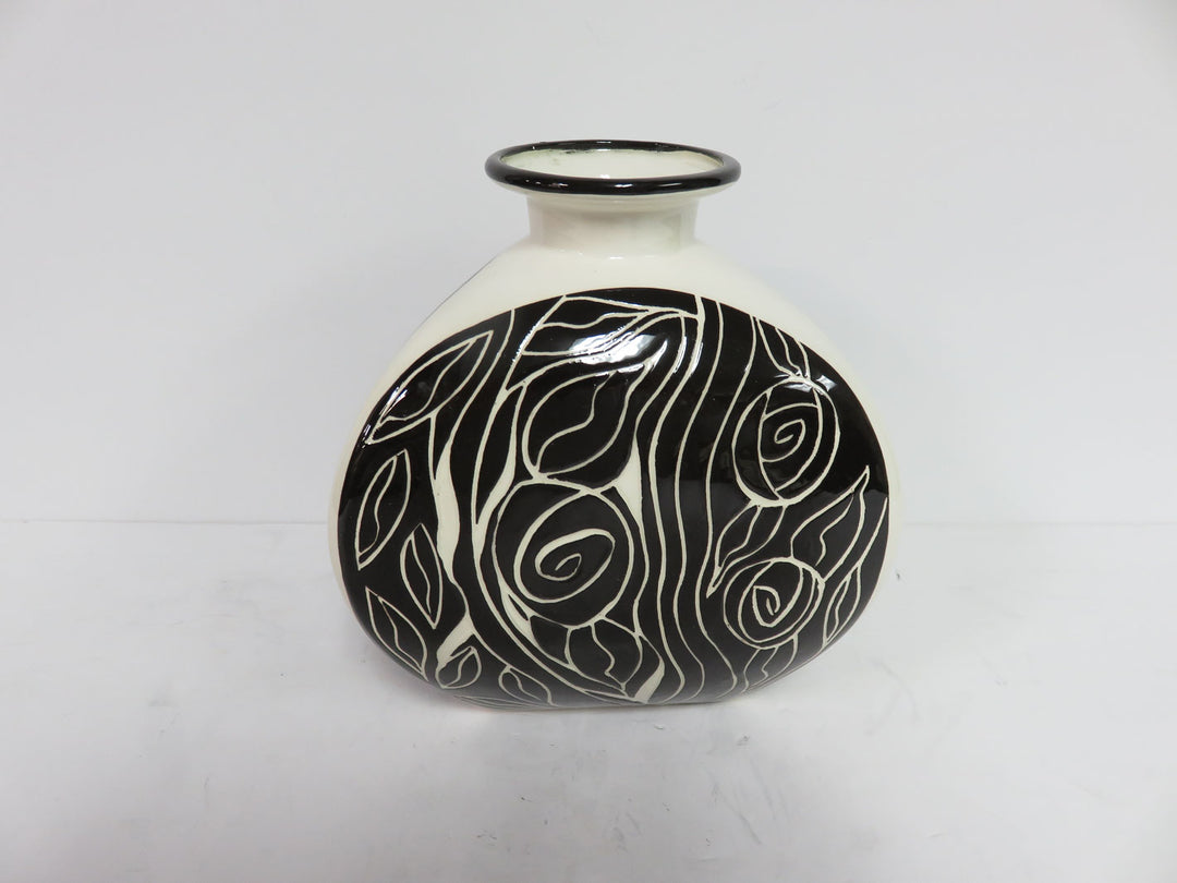 Hand Painted Triangular Vase