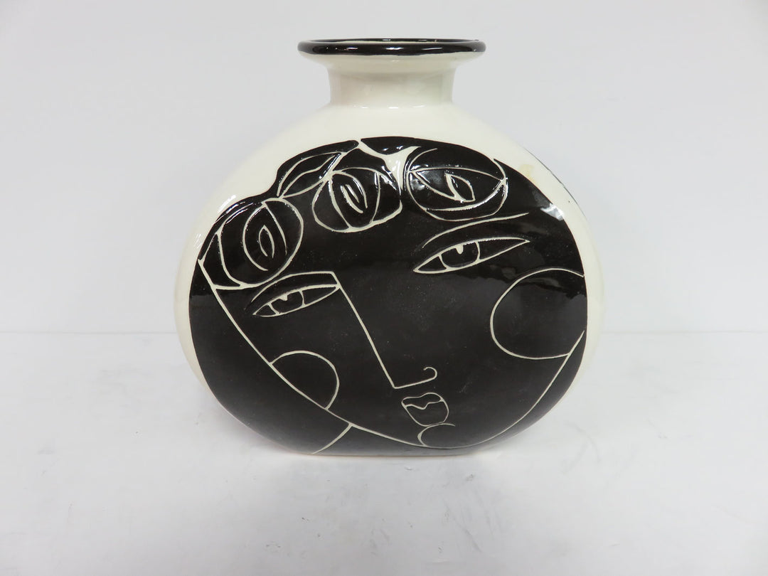 Hand Painted Triangular Vase