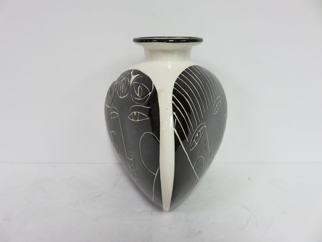 Hand Painted Triangular Vase