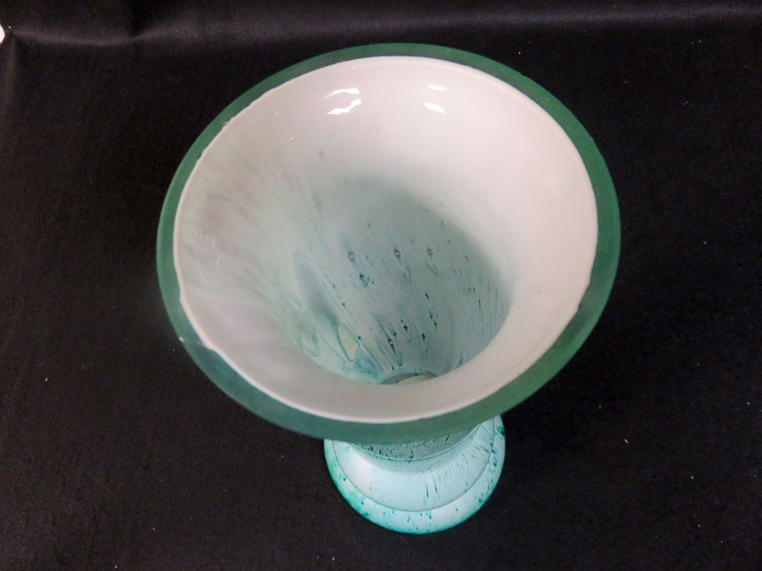 Studio Art Glass Green Vase