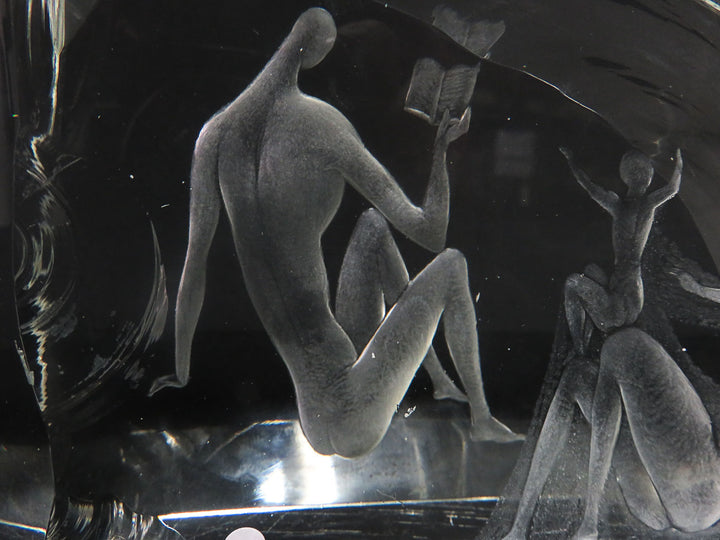 Etched Art Glass Sculpture