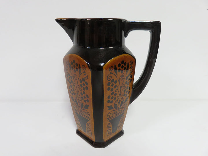 Brown Floral Pitcher