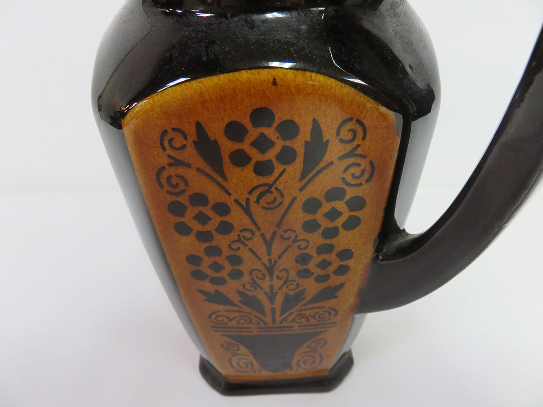 Brown Floral Pitcher