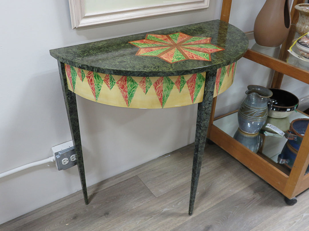 Painted Demilune Occasional Table