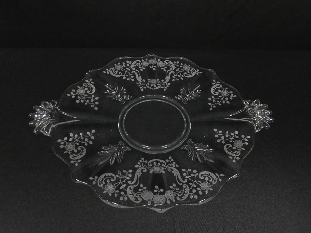 Vintage Etched Glass Plate