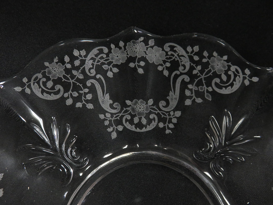 Vintage Etched Glass Plate