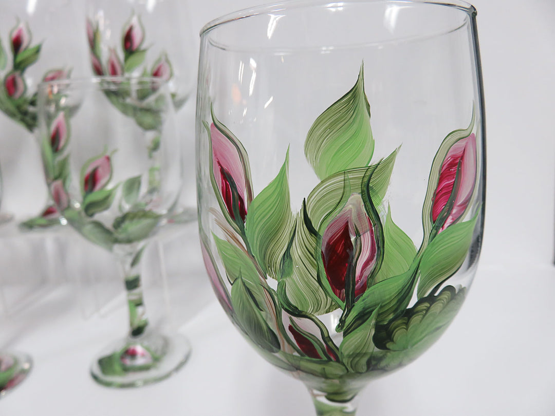 Hand Painted Wine Glasses