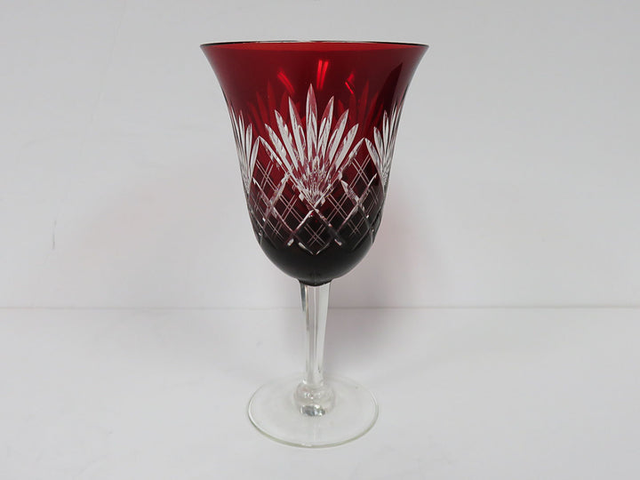 Cut to Clear Ruby Wine Glasses