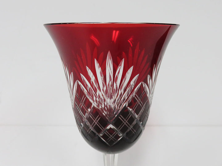 Cut to Clear Ruby Wine Glasses