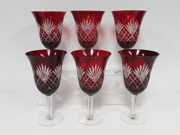 Cut to Clear Ruby Goblets