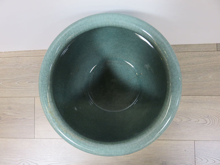 Celadon Planter on Wood Stand