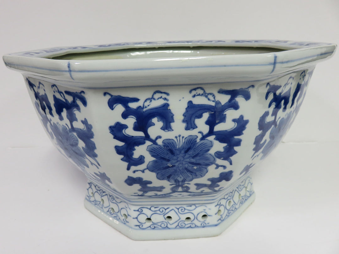 Blue and White Planter