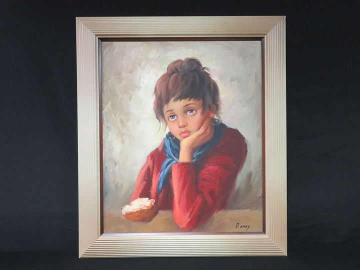 Portrait of Girl in Red and Blue