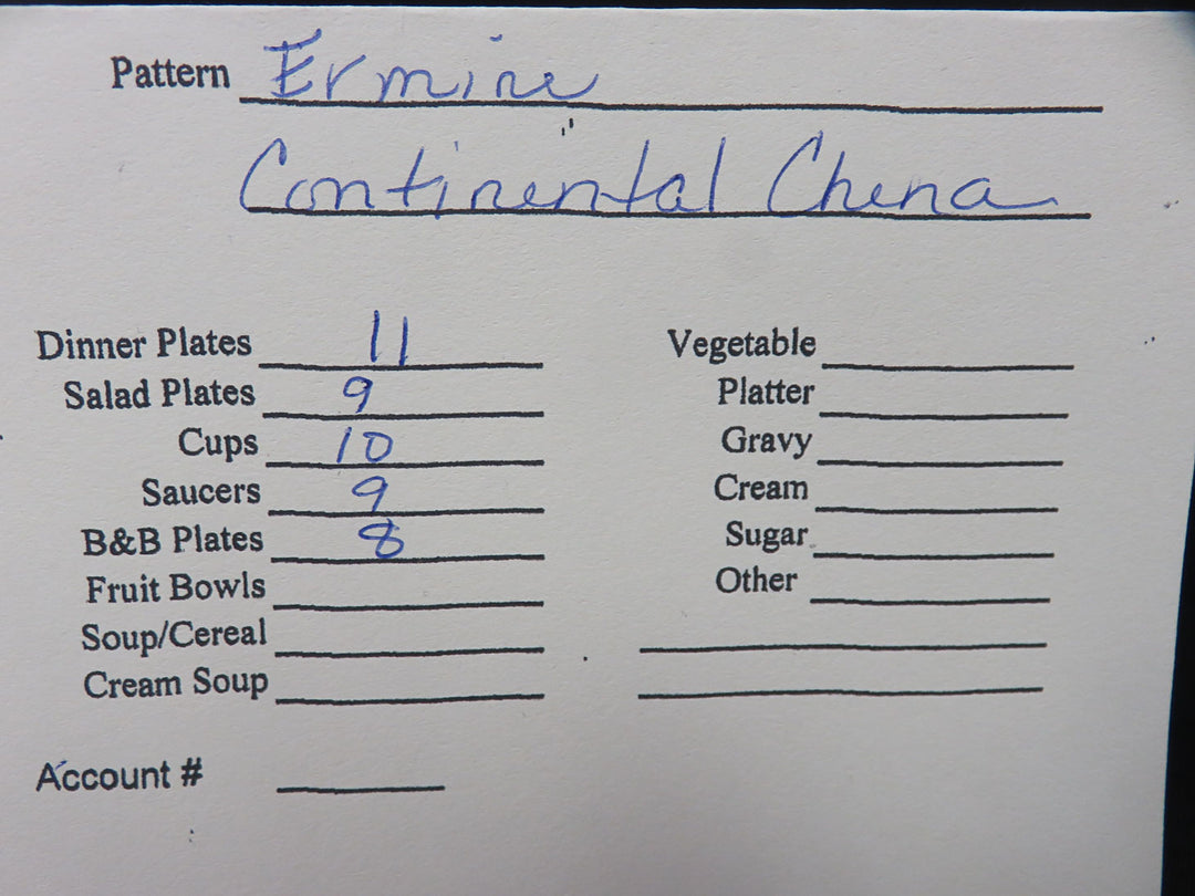 Continental China Set