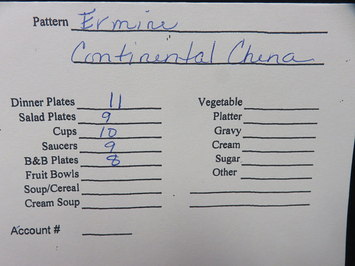 Continental China Set