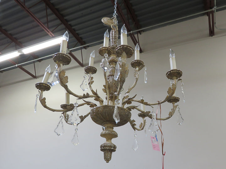 Two-Tiered Antiqued Cream Chandelier