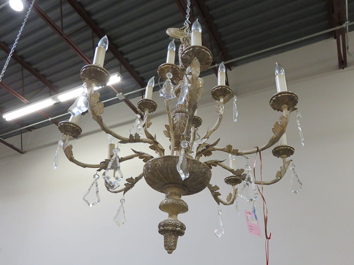 Two-Tiered Antiqued Cream Chandelier