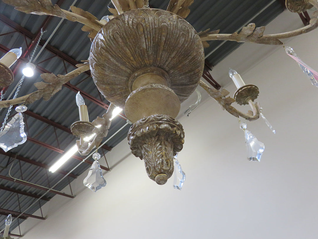 Two-Tiered Antiqued Cream Chandelier